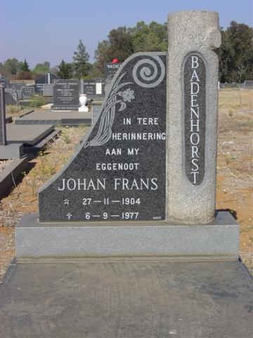 BADENHORST Johan Frans 1904-1977