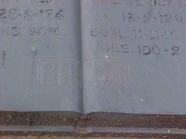 BOTHA ? ?-1974 &amp; ? GERICKE 1883-197?