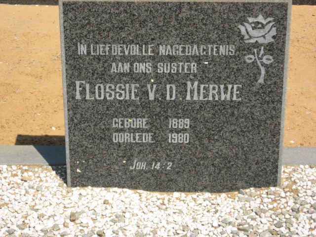 MERWE Flossie, v.d. 1889-1980