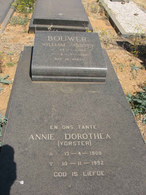 BOUWER William Aubrey 1906-1980 &amp; Annie Dorothea VORSTER 1909-1992