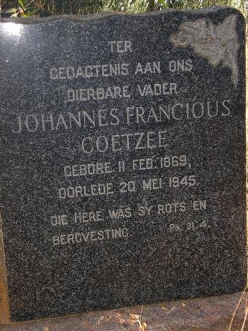 COETZEE Johannes Francois 1869-1945