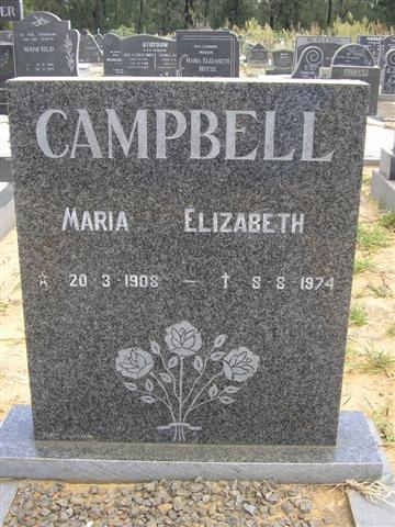 CAMPBELL Maria Elizabeth 1908-1974