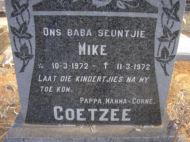 COETZEE Mike 1972-1972