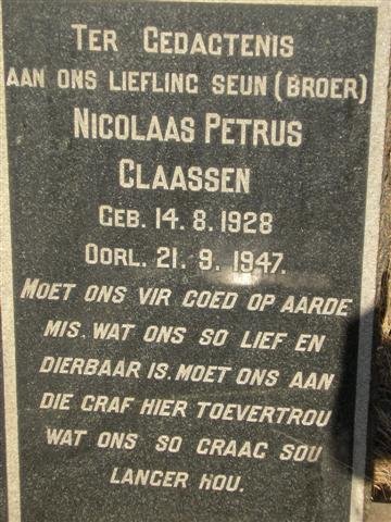 CLAASSEN Nicolaas Petrus 1928-1947