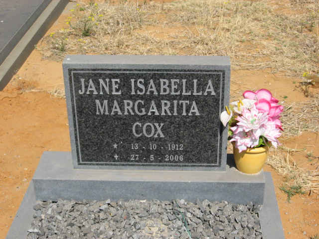 COX Jane Isabella Margarita 1912-2006