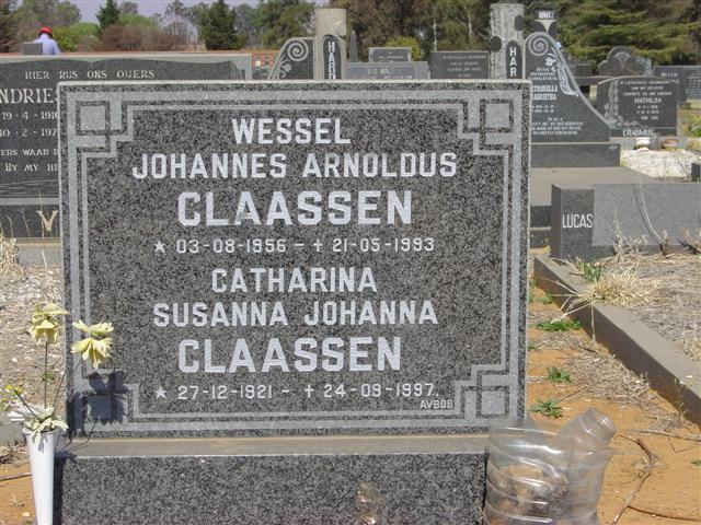 CLAASEN Catharina Susanna Johanna 1921-1997 :: CLAASEN Wessel Johannes Arnoldus 1956-1993