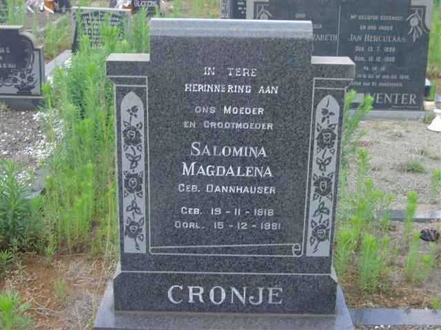 CRONJE Salomina Magdalena nee DANNHAUSER 1916-1981