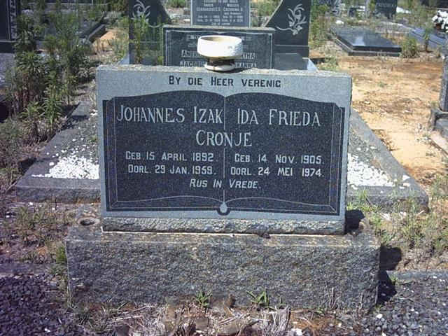 CRONJE Johannes Izak 1892-1959 &amp; Ida Frieda 1905-1974