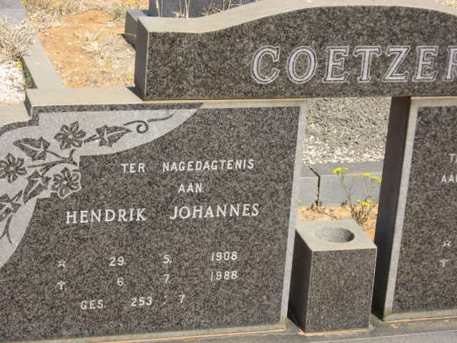 COETZER Hendrik Johannes 1908-1988