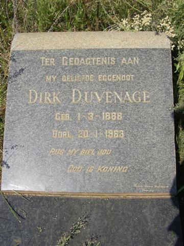 DUVENHAGE Dirk 1888-1963