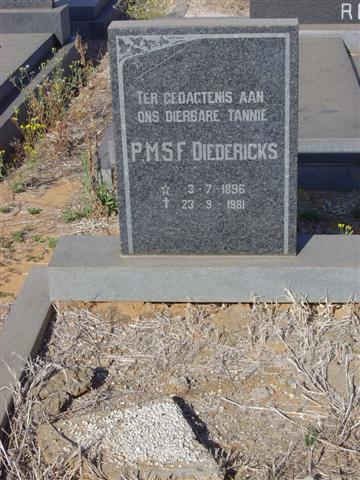 DIEDERICKS P.M.S.F. 1896-1981