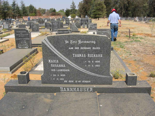 DANNHAUSER Thomas Richard 1886-1982 &amp; Maria Susanna LAUBSCHER