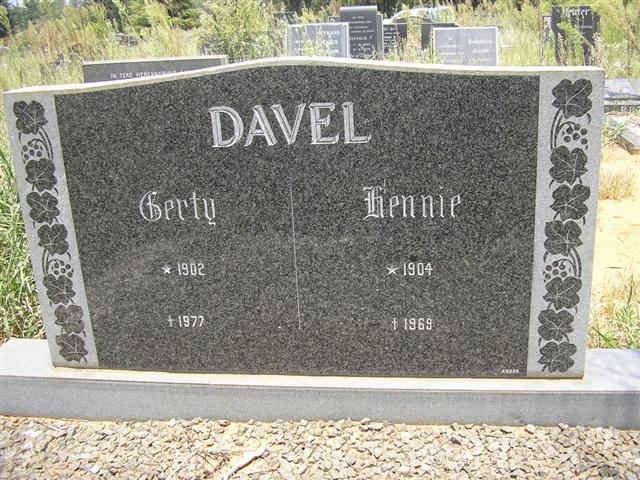 DAVEL Hennie 1904-1969 &amp; Gerty 1902-1977
