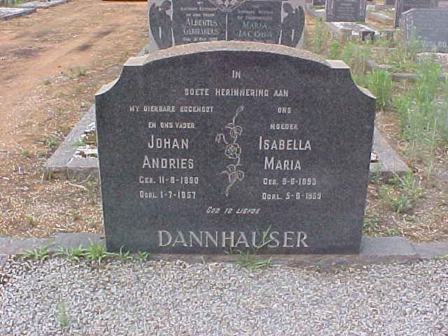 DANNHAUSER Johan Andries 1890-1957 &amp; Isabella Maria 1893-1969