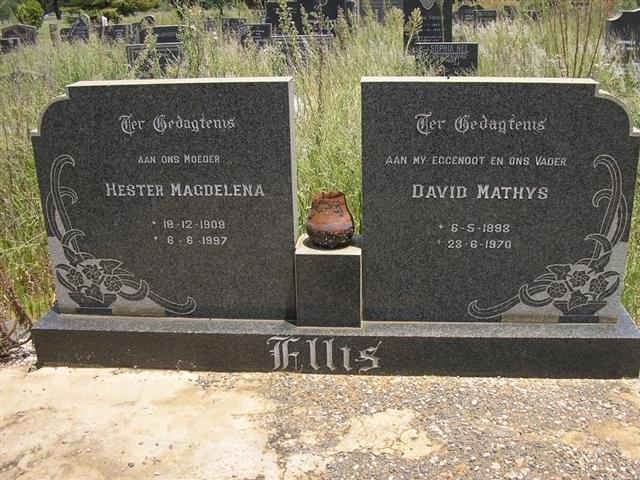 ELLIS David Mathys 1893-1970 &amp; Hester Magdalena 1909-1997
