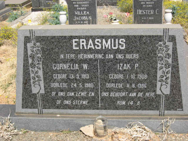 ERASMUS Izak P. 1908-1986 &amp; Cornelia W. 1913-1980