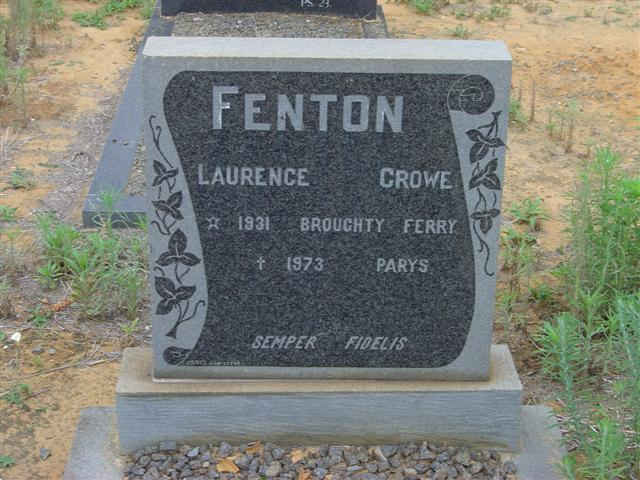 FENTON Laurence Crowe 1931-1973