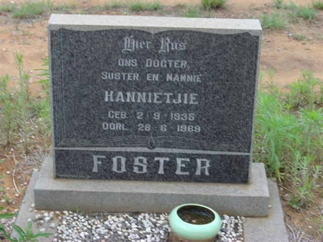 FOSTER Hannietjie 1935-1969
