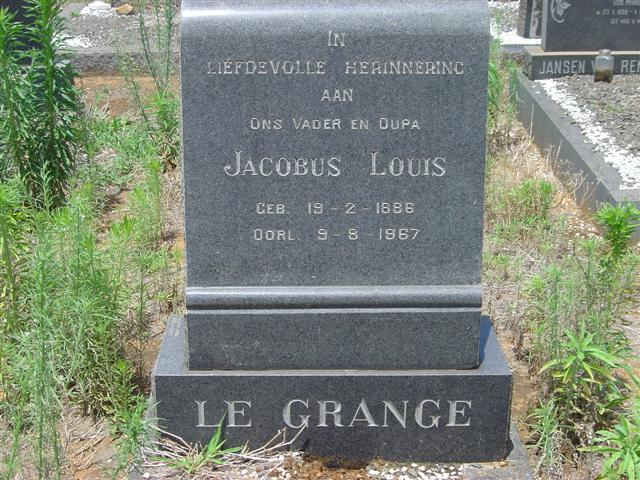GRANGE Jacobus Louis, le 1886-1967