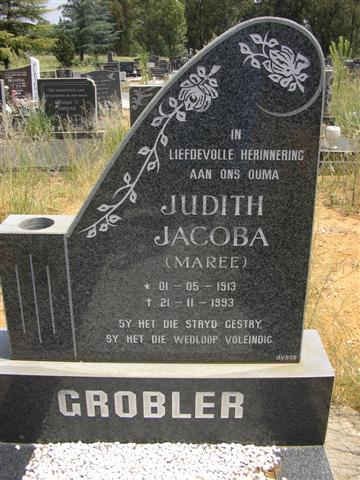 GROBLER Judith Jacoba nee MAREE 1913-1993