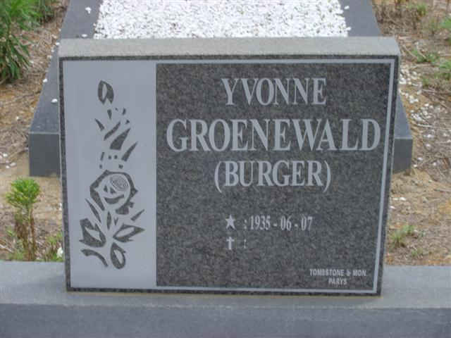 GROENEWALD Yvonne nee BURGER 1935-