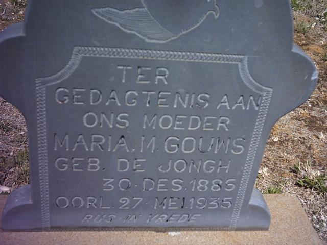GOUWS Maria M. nee DE JONGH 1885-1935