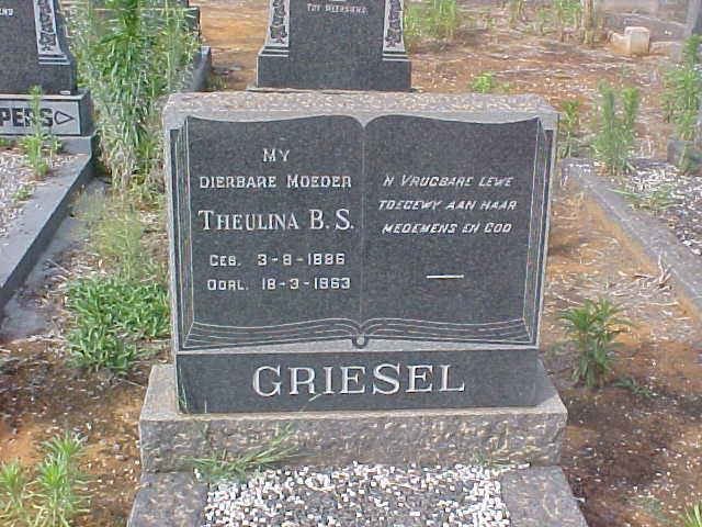 GRIESEL Theulina B.S. 1886-1963