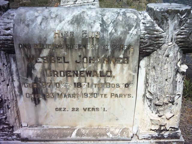 GROENEWALD Wessel Johannes 1871-1930