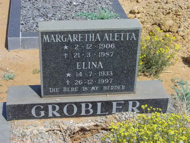 GROBLER Margaretha Aletta 1906-1987 :: GROBLER Elina 1933-1997