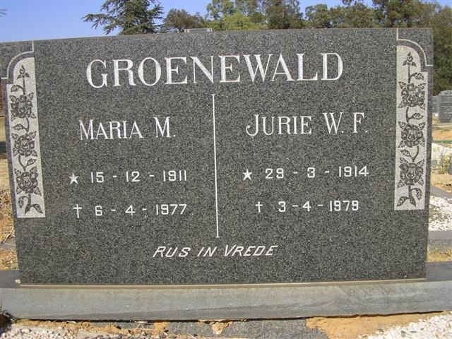 GROENEWALD Jurie W.F. 1914-1979 &amp; Maria M. 1911-1977