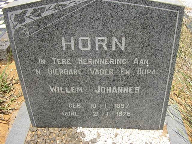 HORN Willem Johannes 1897-1975