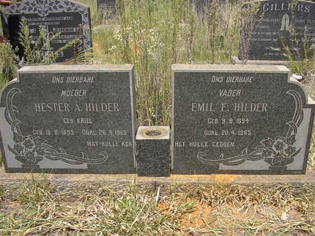 HILDER Emil E. 1894-1965 &amp; Hester A. KRIEL 1895-1965