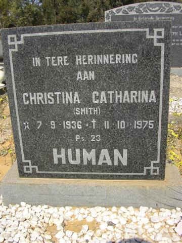 HUMAN Christina Catharina nee SMITH 1936-1975