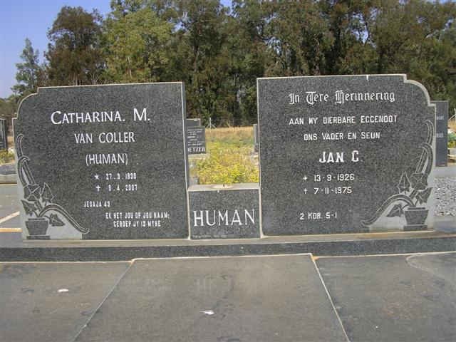 HUMAN Jan C. 1926-1975 &amp; Catharina M. VAN COLLER 1930-2007