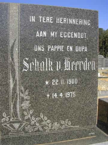 HEERDEN Schalk, van 1900-1975