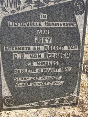 HEERDEN Joey, van -1941