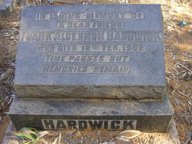 HARDWICK Frank Algernon -1942