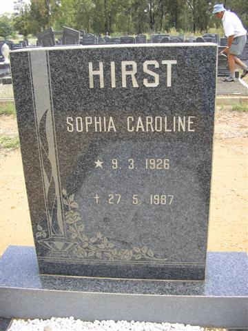 HIRST Sophia Caroline 1926-1987