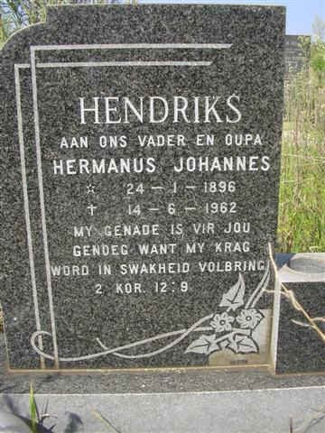 HENDRIKS Hermanus Johannes 1896-1962