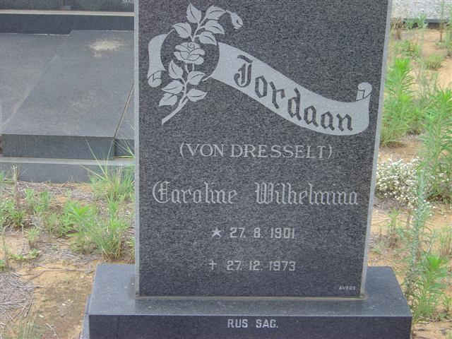JORDAAN Caroline Wilhelmina nee VON DRESSELT  1901-1973