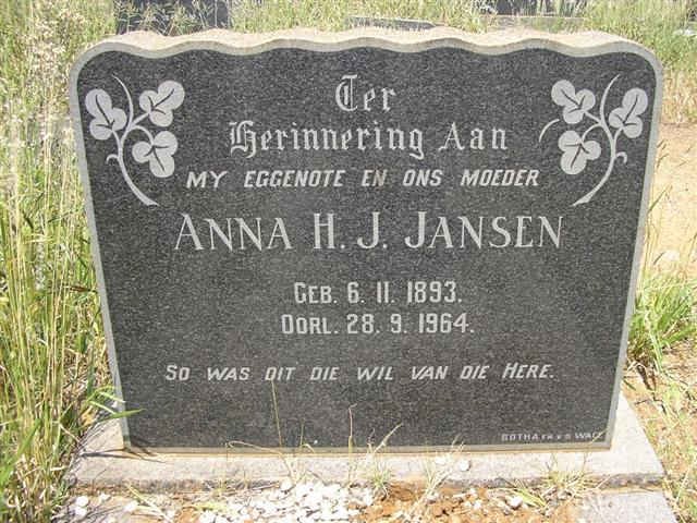 JANSEN Anna H.J. 1893-1964