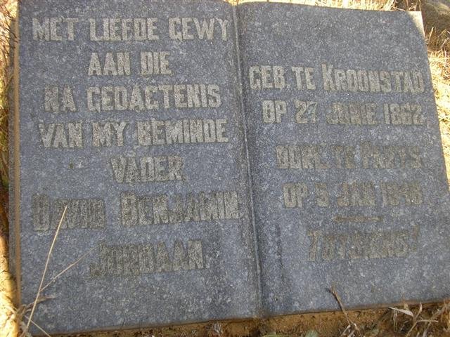 JORDAAN David Benjamin 1862-1946