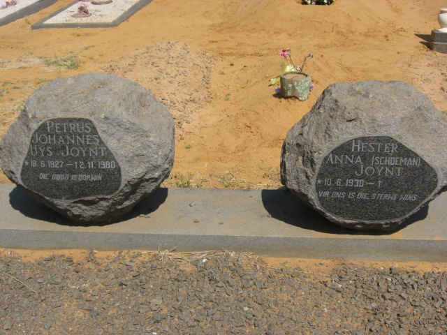 JOYNT Petrus Johannes Uys 1927-1980 &amp; Hester Anna SCHOEMAN 1930-