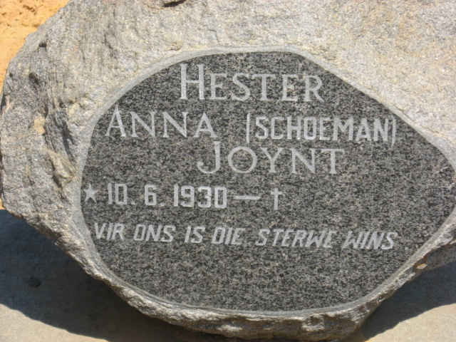 JOYNT Hester Anna nee SCHOEMAN 1930-