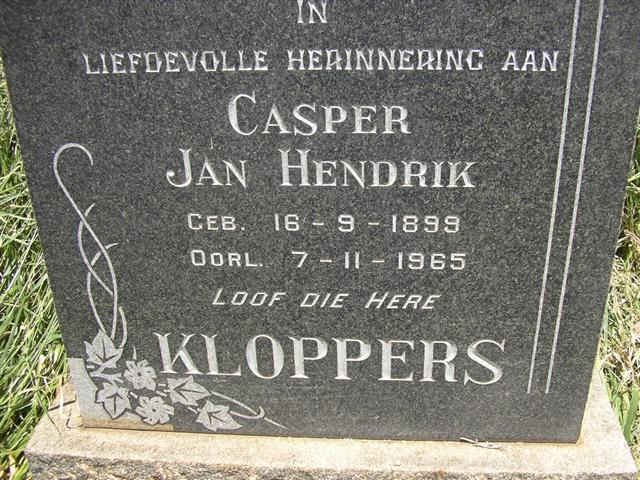 KLOPPERS Casper Jan Hendrik 1899-1965