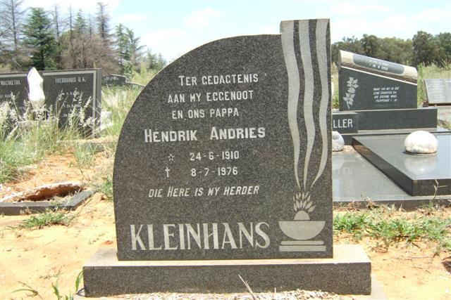 KLEINHANS Hendrik Andries 1910-1976