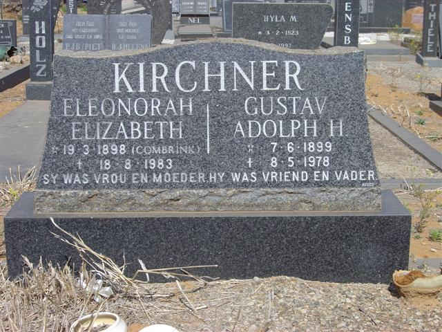 KIRCHNER Gustav Adolph H. 1899-1978 &amp; Eleonorah Elizabeth COMBRINK 1898-1983