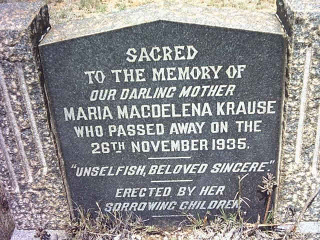 KRAUSE Maria Magdalena -1935