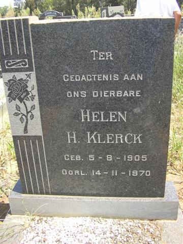 KLERCK Helen H. 1905-1970