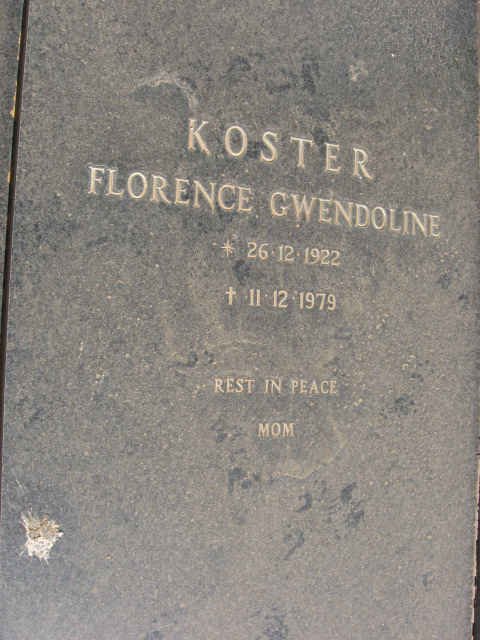 KOSTER  Florence Gwendoline 1922-1979